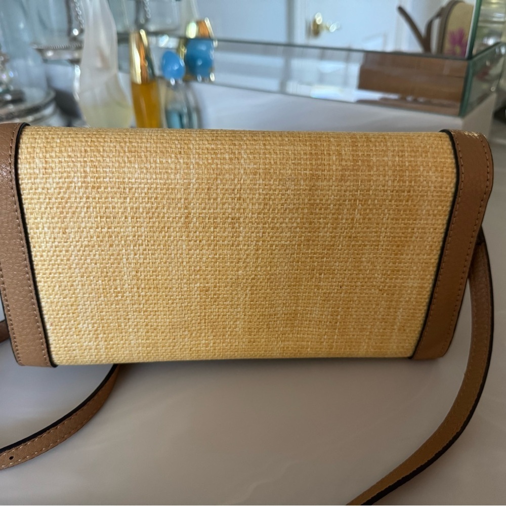 Anne Klein Embroidered Straw Crossbody Bag - Picture 3 of 9